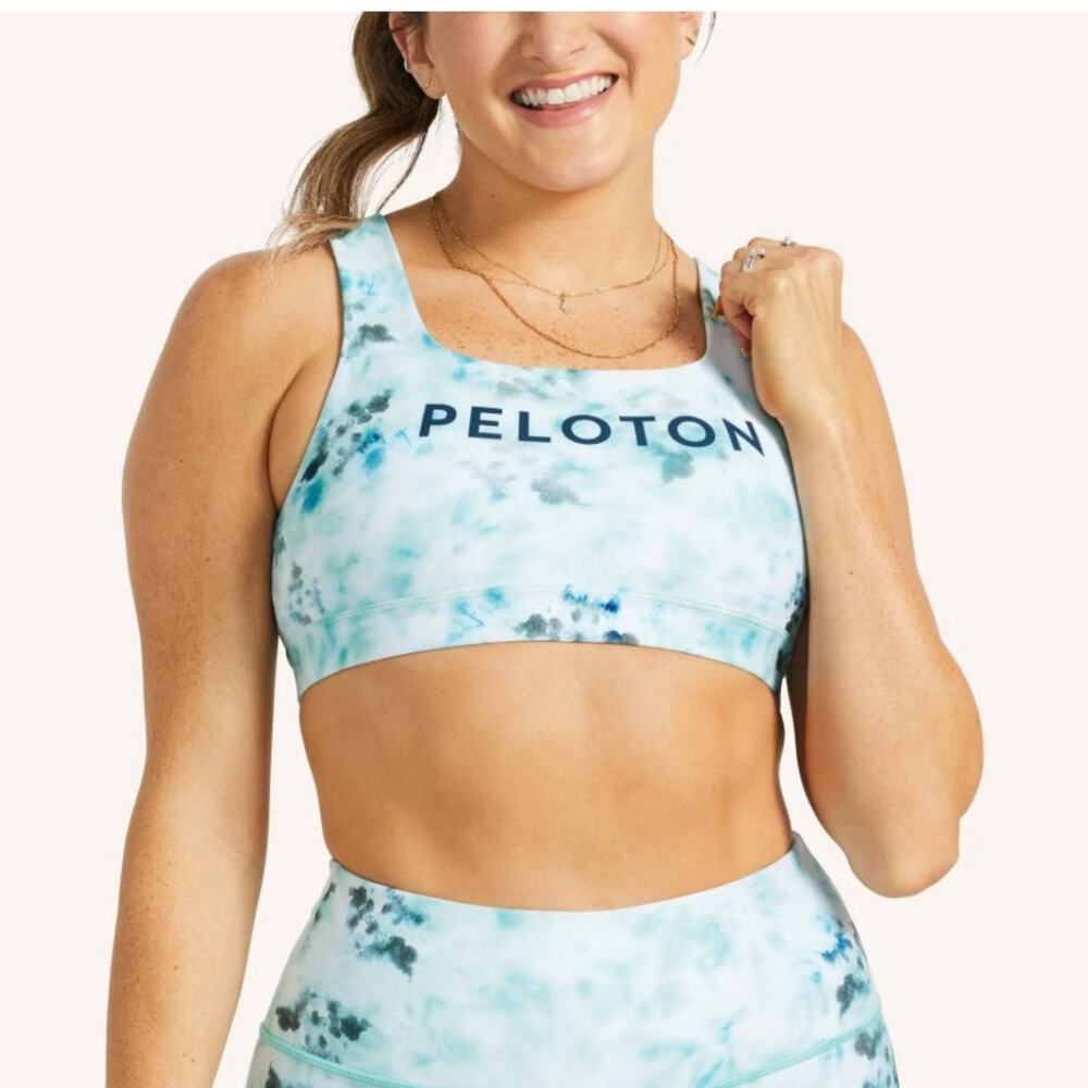 Peloton Women's Tie-Dye Sports Bra - Light Blue